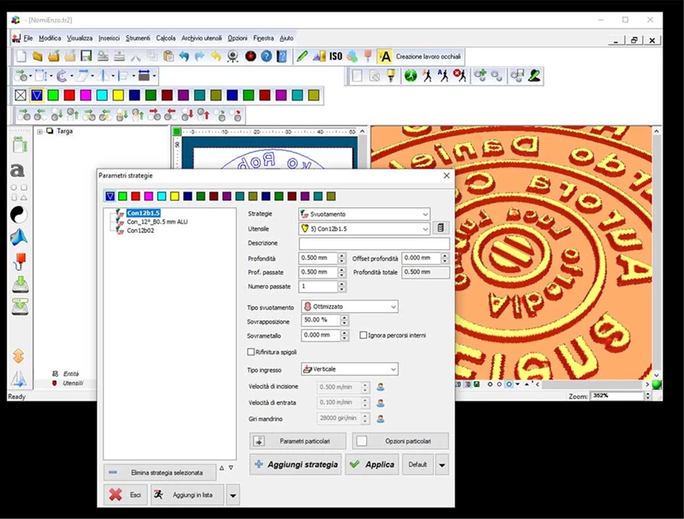 Software developed specifically for dedicated CNC pantograph machining